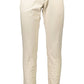 Classic Beige Slim Fit Cotton Trousers