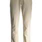 Chic Beige Cotton Trousers with Signature Logo
