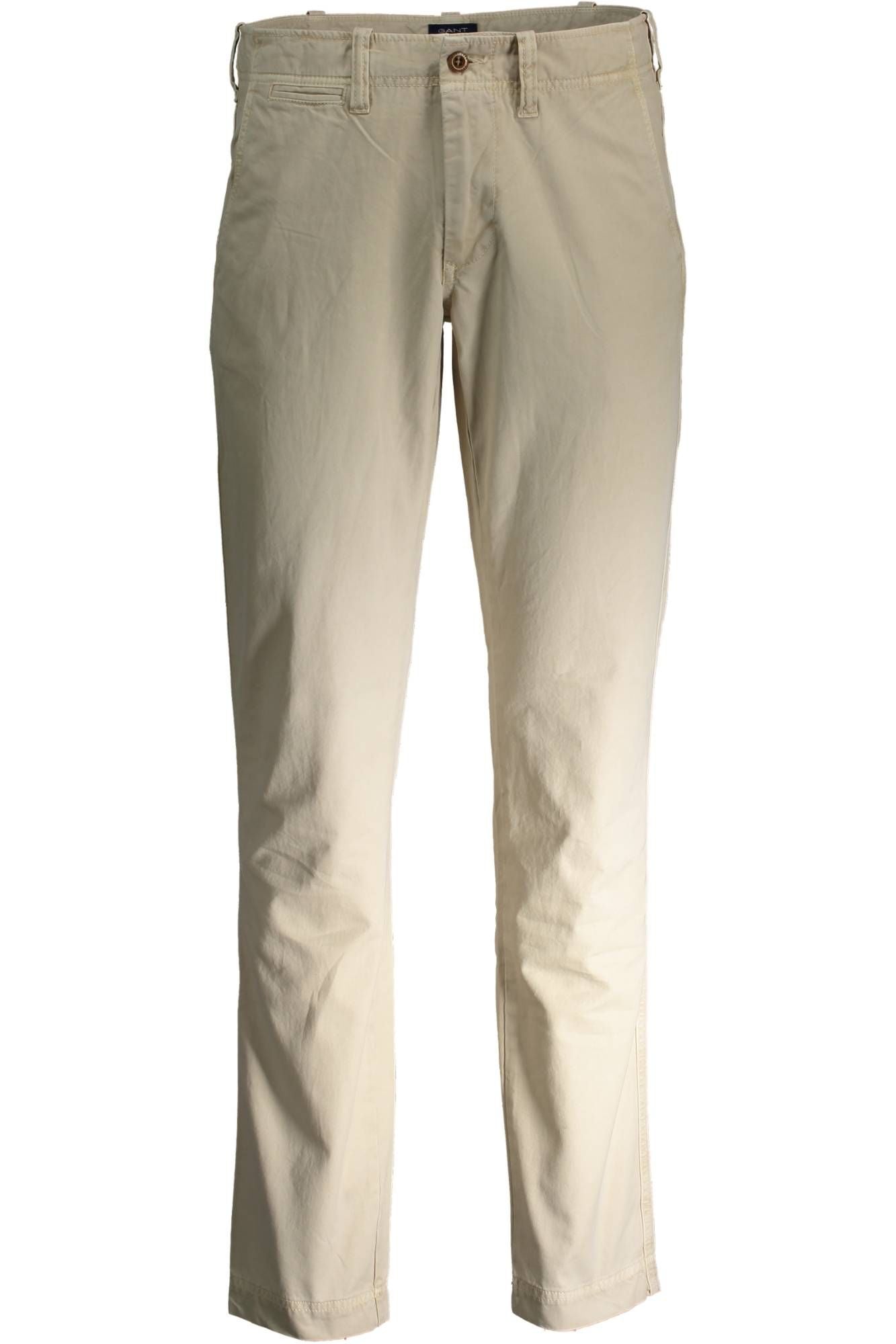 Chic Beige Cotton Trousers with Signature Logo