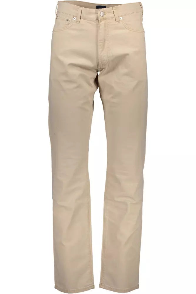 Chic Beige Cotton Blend Trousers