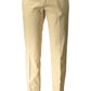 Elegant Beige Cotton Trousers with Classic Logo
