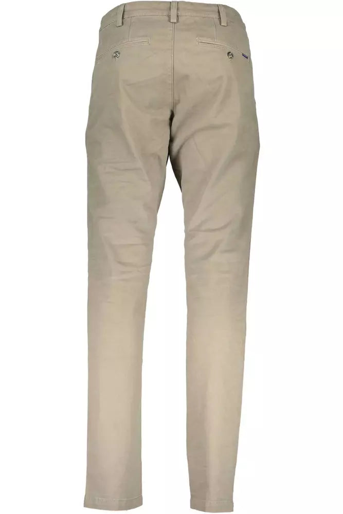 Chic Beige Cotton Blend Trousers