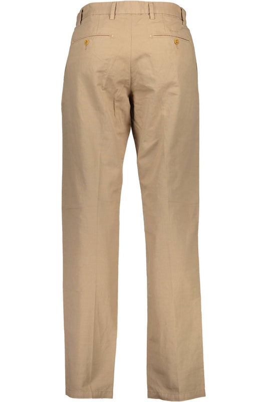 Chic Beige Cotton Trousers for Men