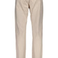 Chic Beige Cotton Trousers with Classic Logo