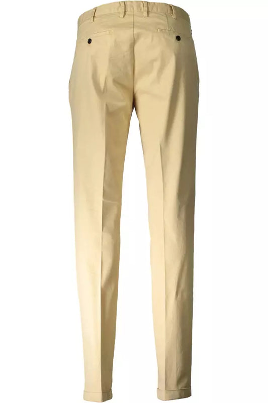 Chic Beige Cotton Stretch Trousers