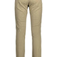 Elegant Beige Slim Trousers with Subtle Logo