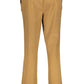Elegant Beige Cotton Trousers with Logo Detail
