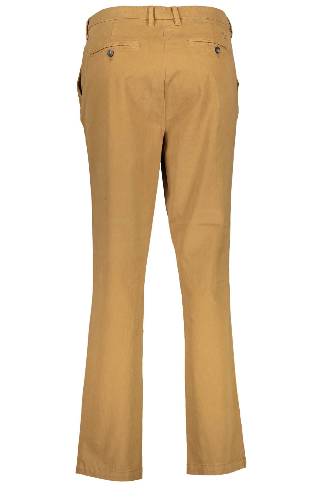 Elegant Beige Cotton Trousers with Logo Detail