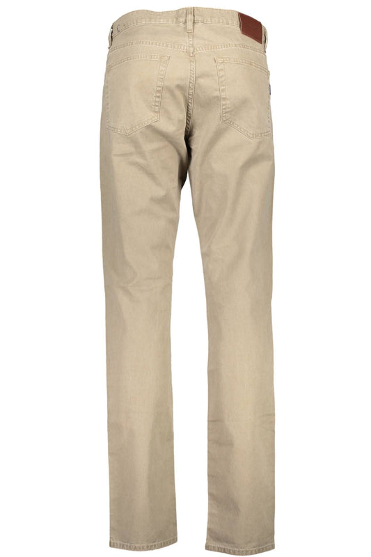 Chic Beige Cotton 5-Pocket Trousers