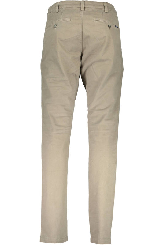 Chic Beige Cotton Chinos with Classic Four-Pocket Design