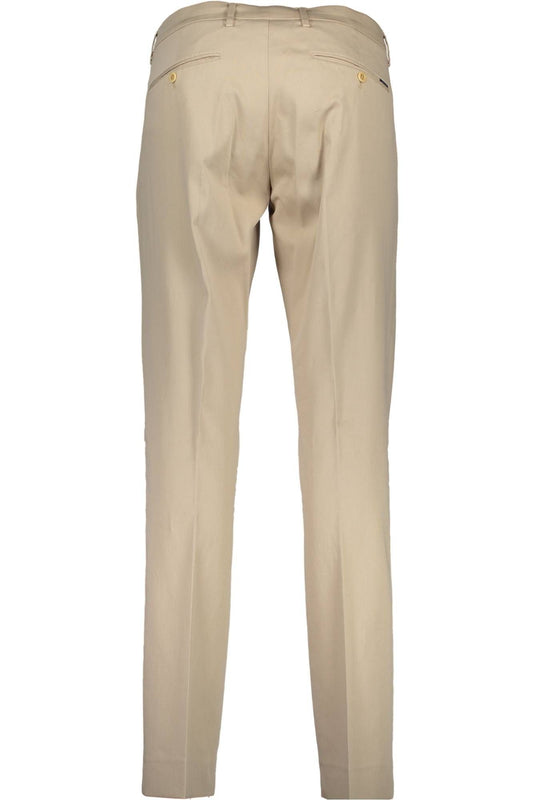 Elegant Beige Cotton Trousers