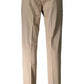 Elegant Beige Cotton Stretch Trousers