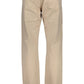 Chic Beige Cotton Trousers with Classic Logo