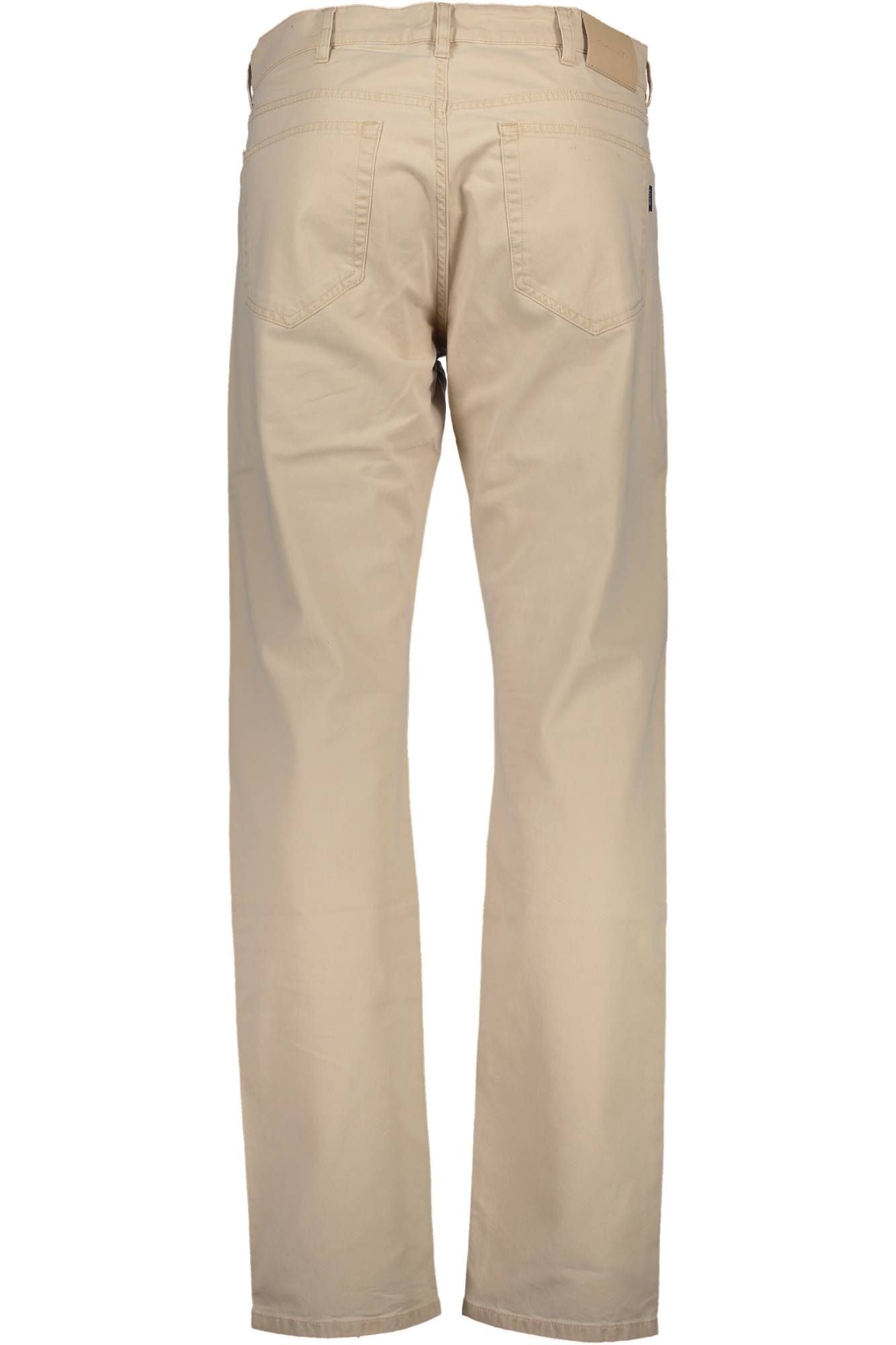 Chic Beige Cotton Trousers with Classic Logo