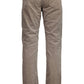 Beige Classic Cotton Trousers with Logo Detail