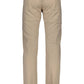 Chic Beige Cotton Trousers with Logo Detail