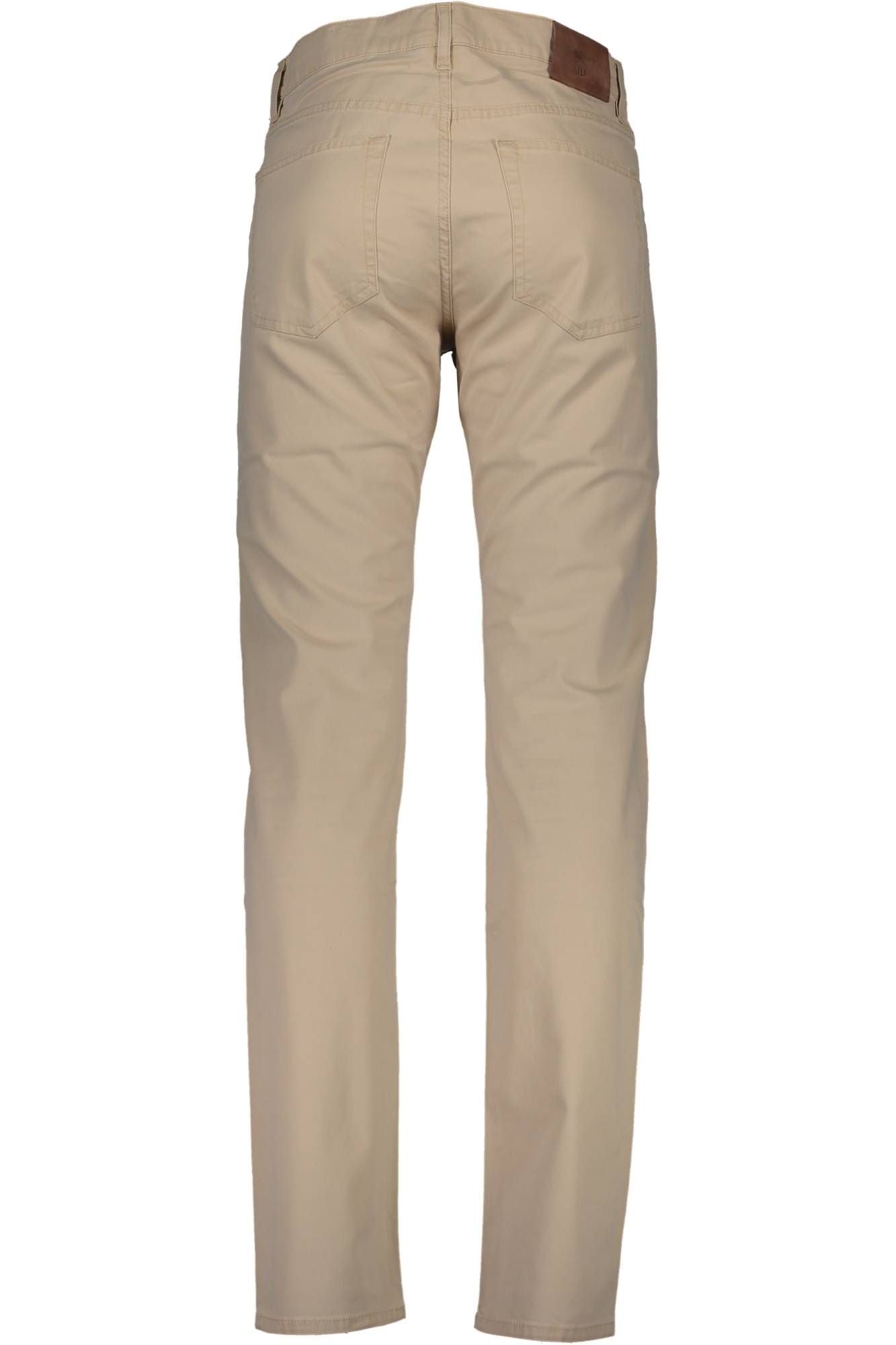 Chic Beige Cotton Trousers with Logo Detail