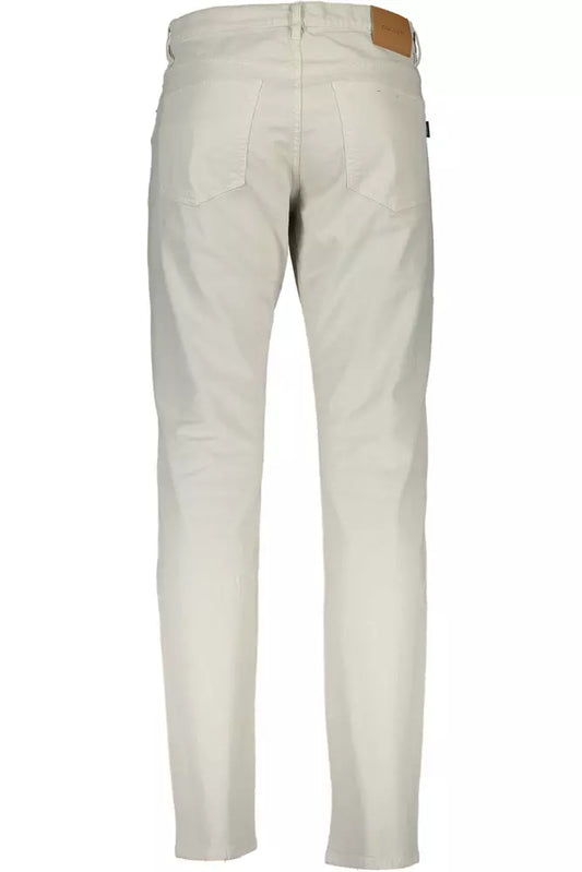 Sleek Beige Cotton Blend Trousers