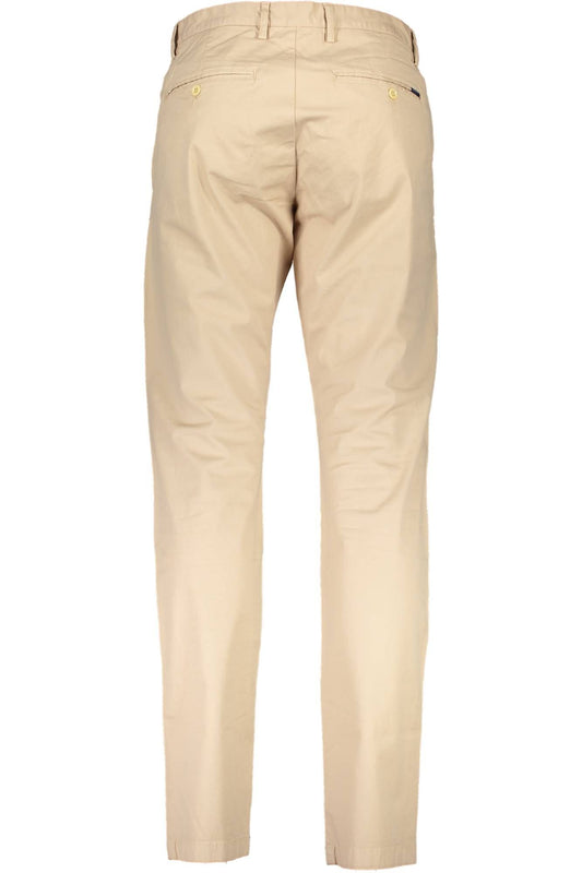 Beige Cotton Four-Pocket Trousers