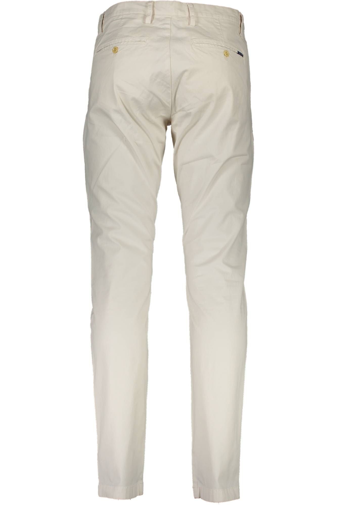 Beige Four-Pocket Cotton Trousers For Men