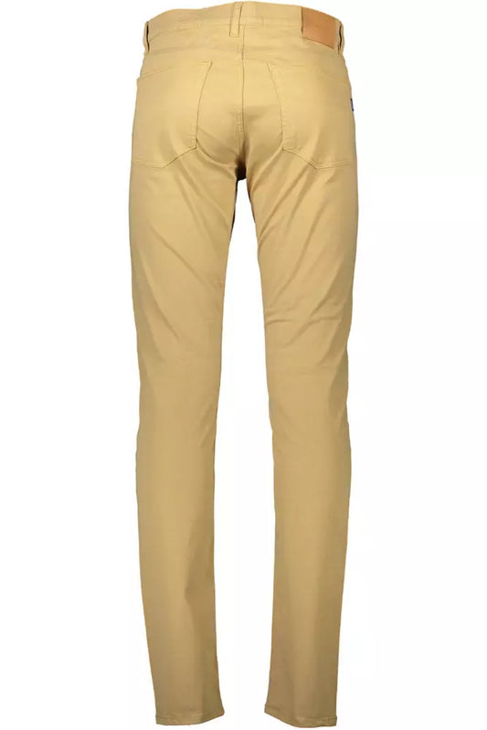 Chic Beige Cotton Stretch Trousers