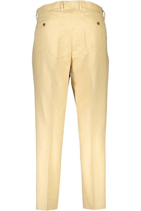 Beige Cotton Four-Pocket Trousers