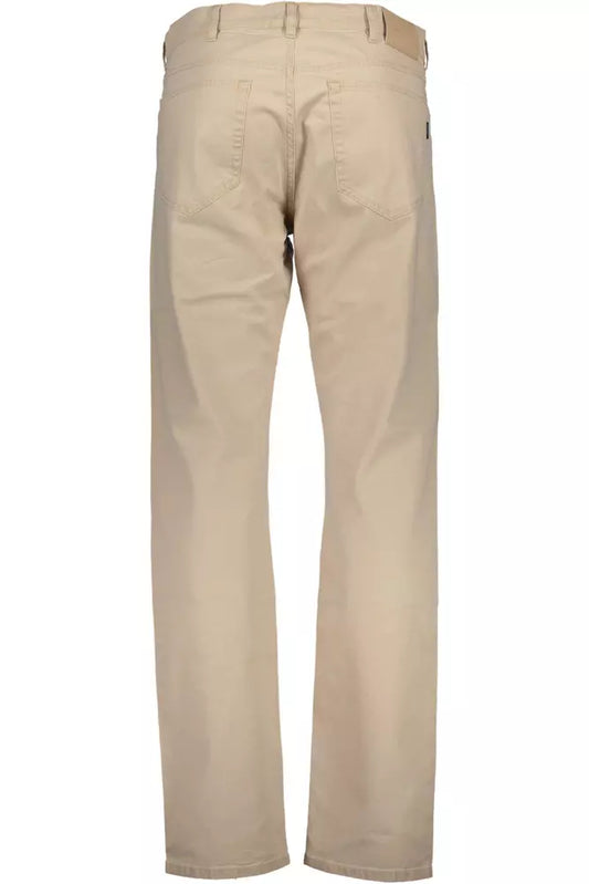 Chic Beige Cotton Blend Trousers