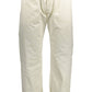 Chic White Organic Cotton Trousers