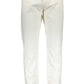 Chic White Slim-Fit Cotton Trousers