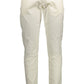 Elegant Slim Cotton Trousers in White