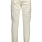 Elegant Slim Cotton Trousers in White