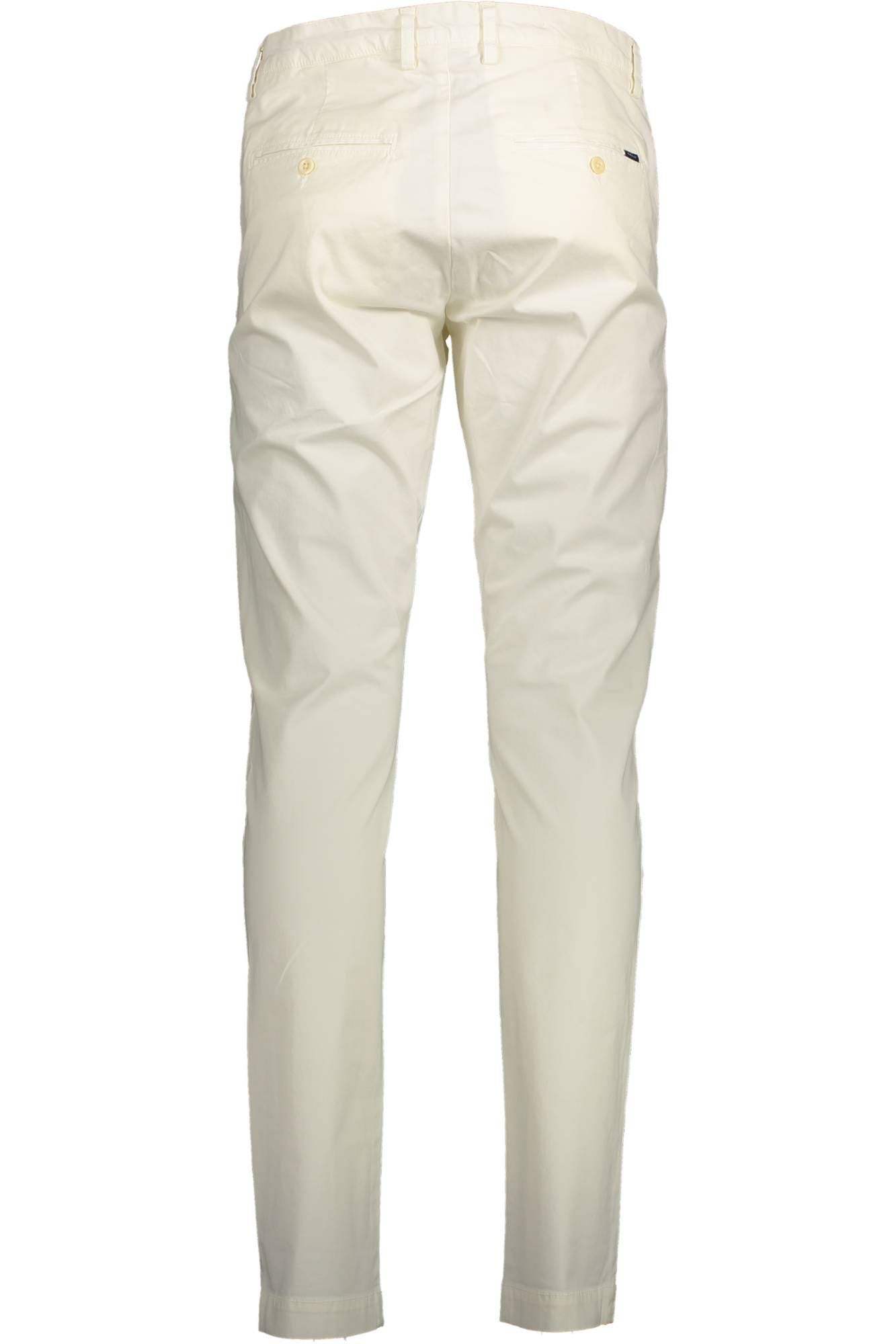 Elegant Slim Cotton Trousers in White