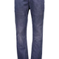 Elegant Blue Cotton Trousers with Logo Detail