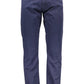 Chic Blue Cotton Tube Leg Trousers