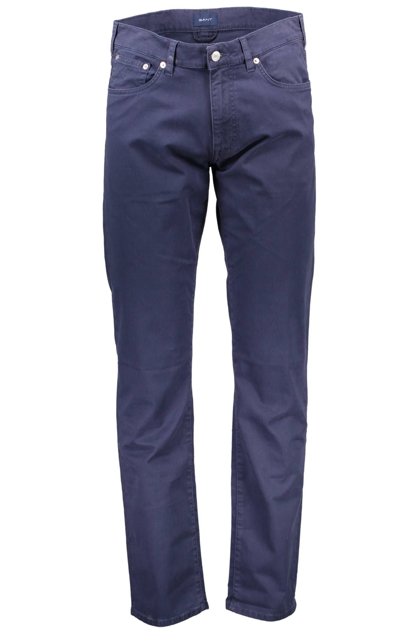 Chic Blue Cotton Tube Leg Trousers