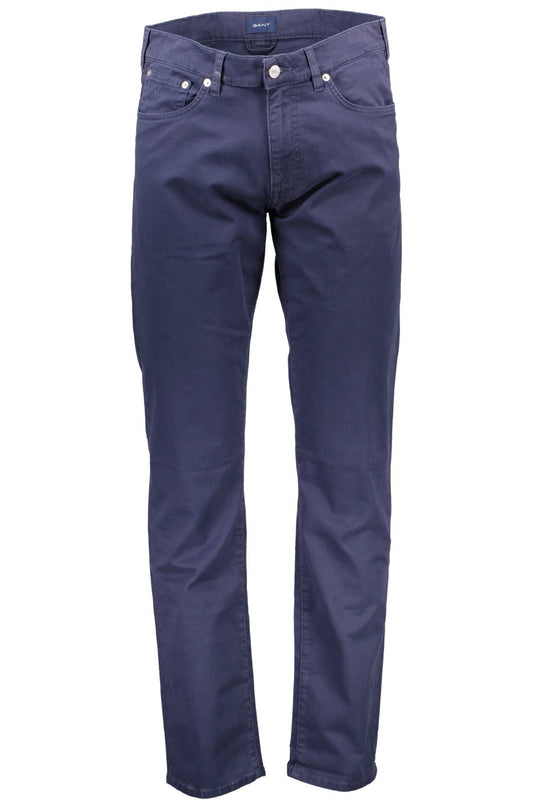 Chic Blue Cotton Tube Leg Trousers