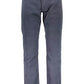 Slim Fit Cotton Blend Blue Trousers