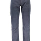 Sleek Cotton Slim-Fit Trousers in Blue