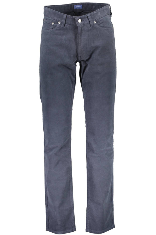 Sleek Cotton Slim-Fit Trousers in Blue