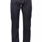 Sleek Blue Cotton Stretch Trousers