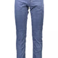 Chic Blue Stretch Cotton Trousers