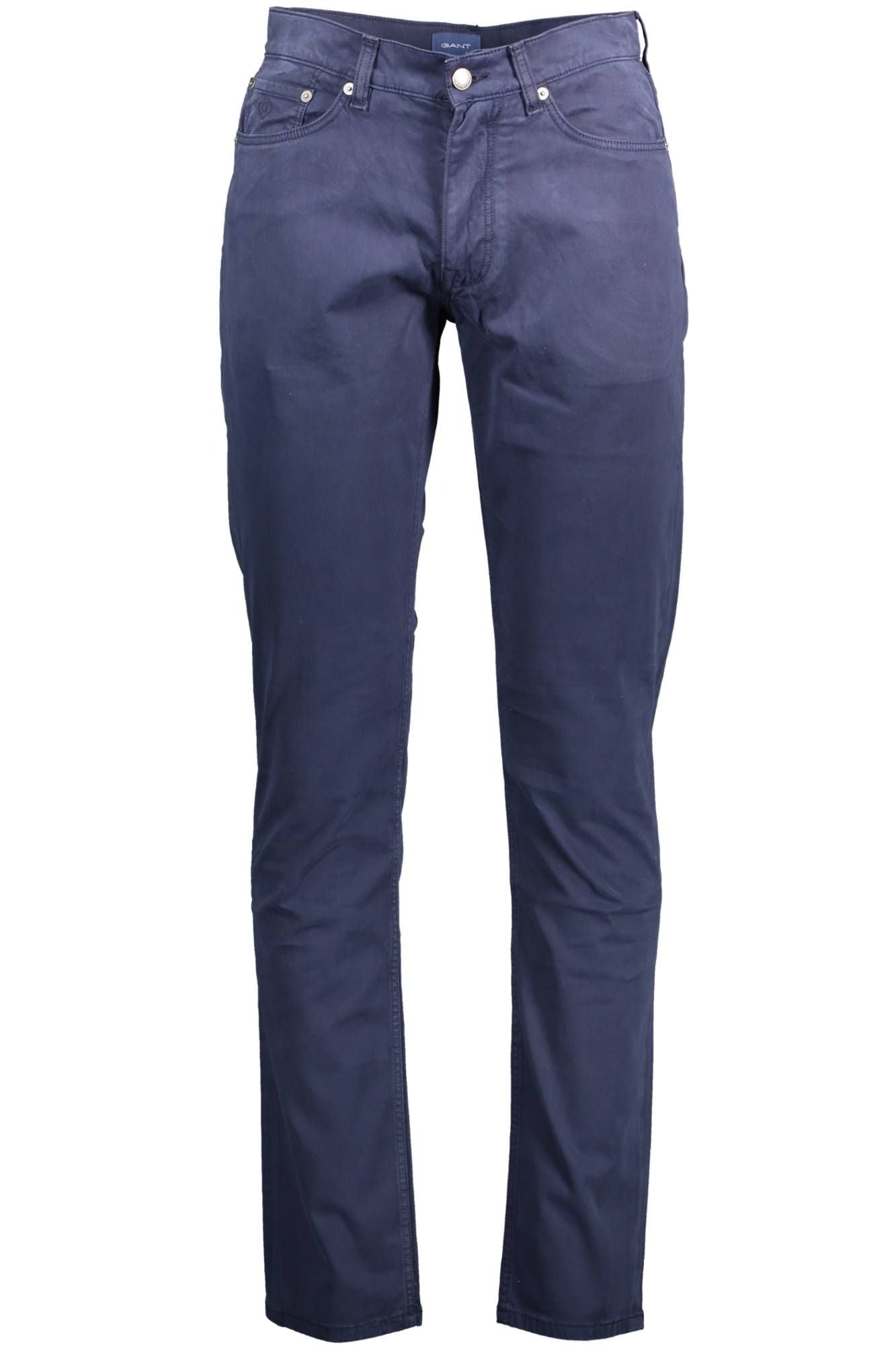 Chic Blue Slim Cotton Trousers