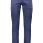Elegant Blue Cotton Trousers