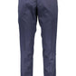 Elegant Blue Polyester Trousers