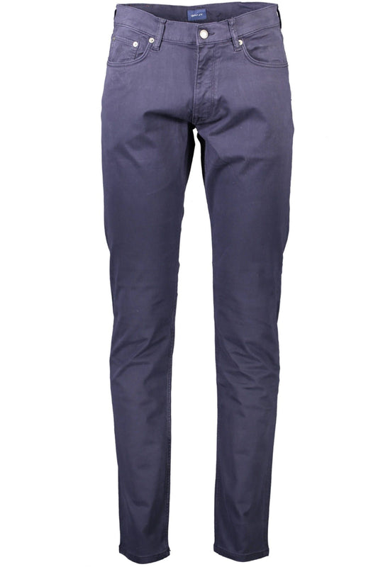 Chic Blue 5-Pocket Cotton Trousers