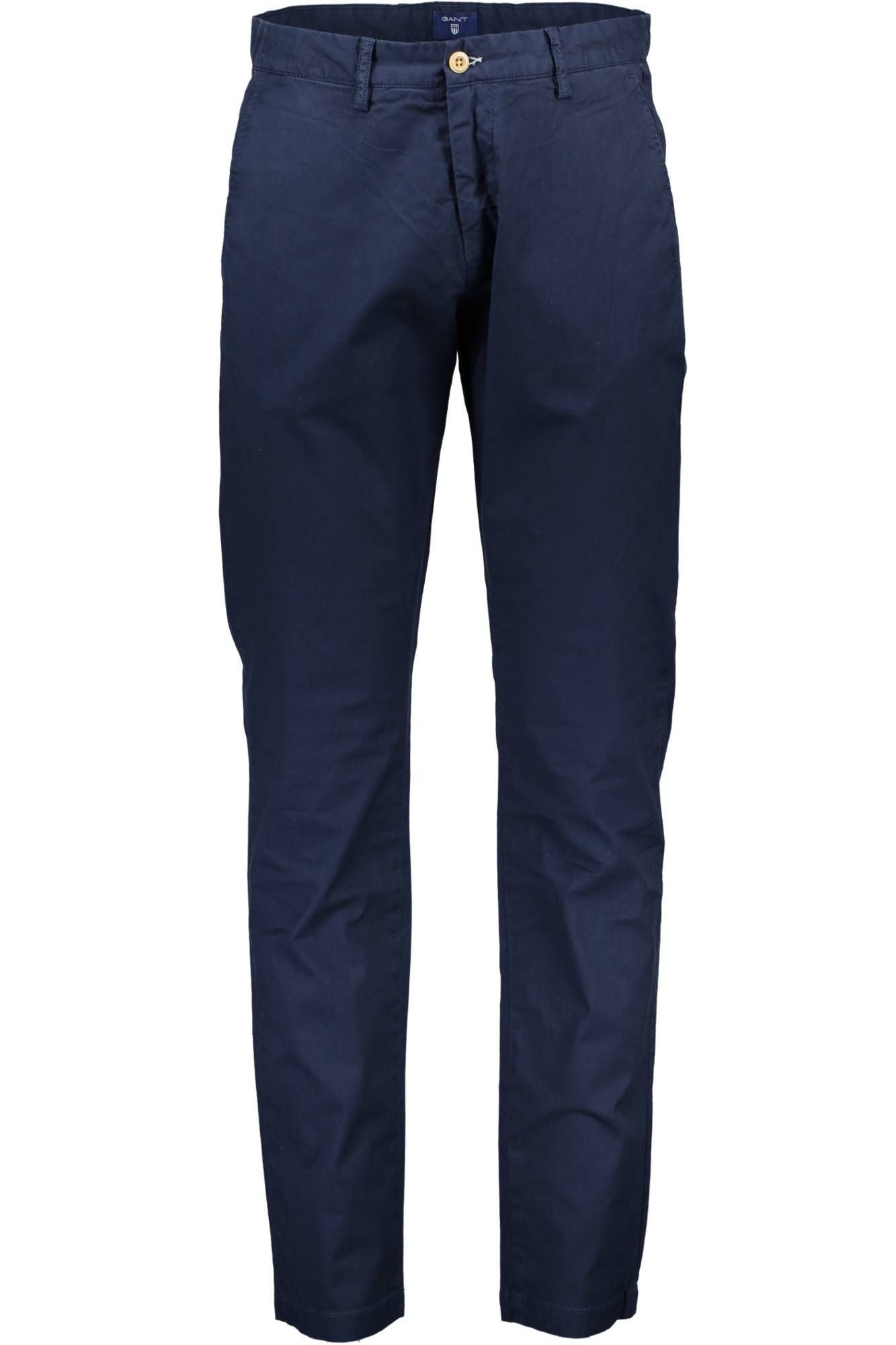 Chic Blue Cotton Trousers with Classic Logo Detail