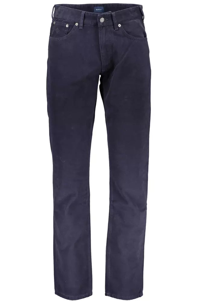 Elegant Blue Cotton Trousers