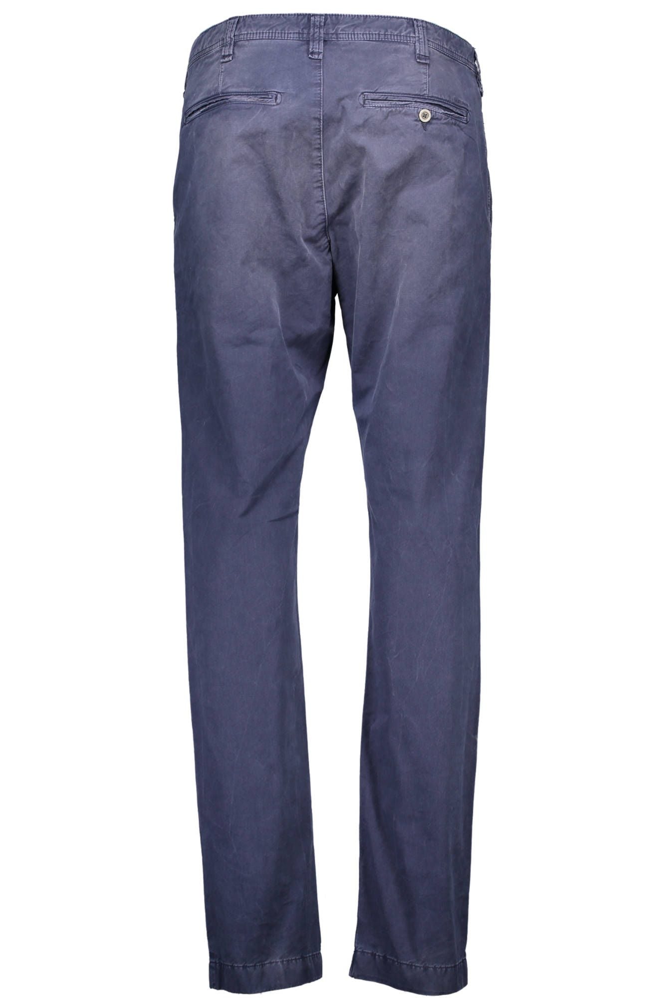 Elegant Blue Cotton Trousers with Logo Detail