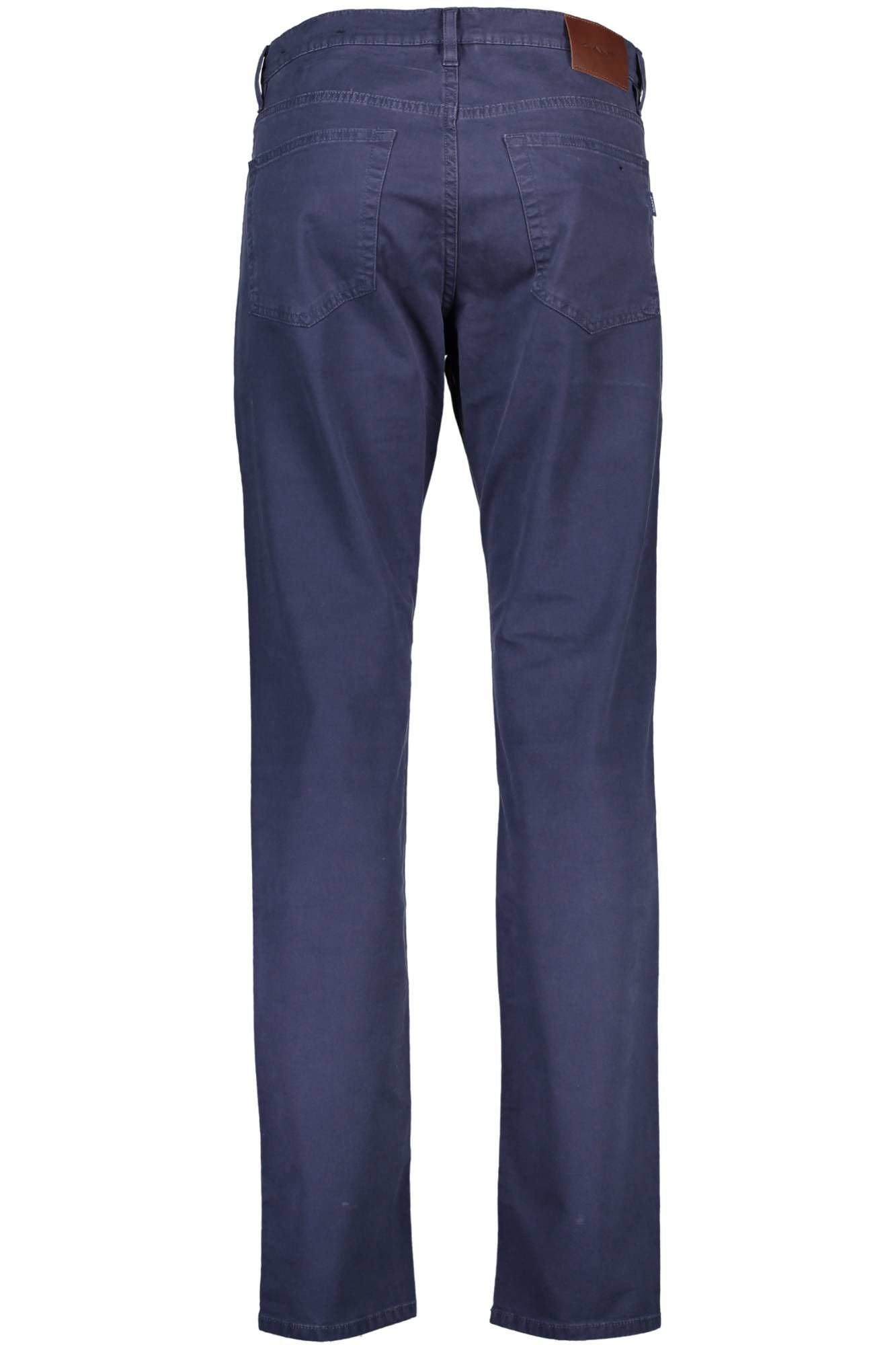 Chic Buttoned Cotton Trousers in Blue