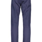 Chic Blue Cotton Tube Leg Trousers